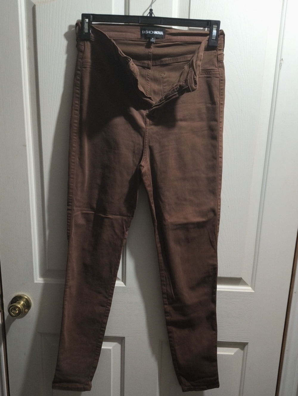 Fashion Nova Brown High-Rise Skinny Jeans